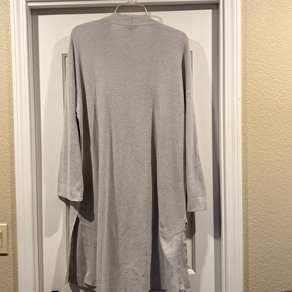 Eileen Fisher Light Gray Open Front Cardigan Size L like new - Picture 5 of 7